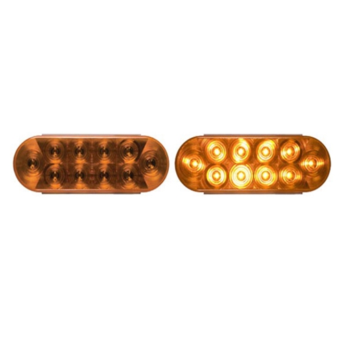Optronics STL-72ABK 6 Inch Oval Amber LED Park/Rear/Turn Light with Grommet and Pigtail